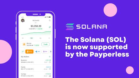 The Solana (SOL) is Now Supported by the Payperless Cryptocurrency Wallet